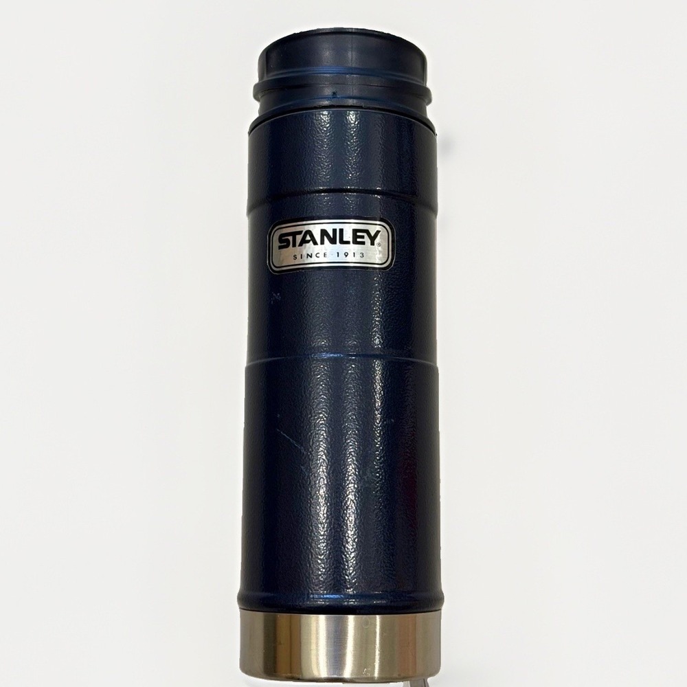 Stanley Classic One-Hand Vacuum Mug Travel Cup Hammertone Navy Blue 16 Oz